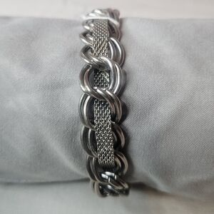 Vintage Hobe Mesh Link Bracelet 6.5" Foldover Clasp